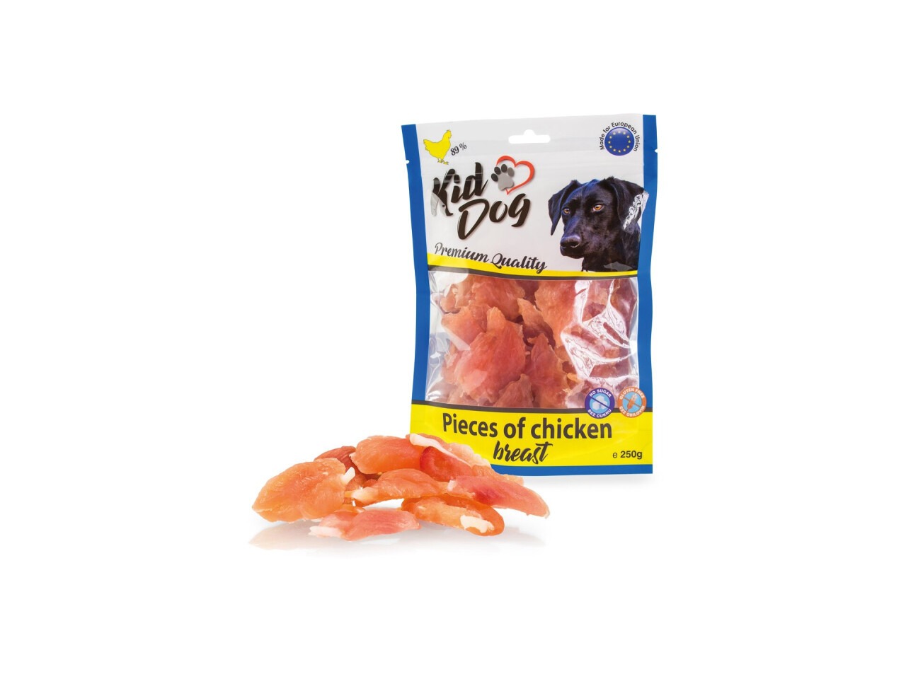 KidDog Recompense Pentru Caini, Piept de Pui, 250 g, A04501
