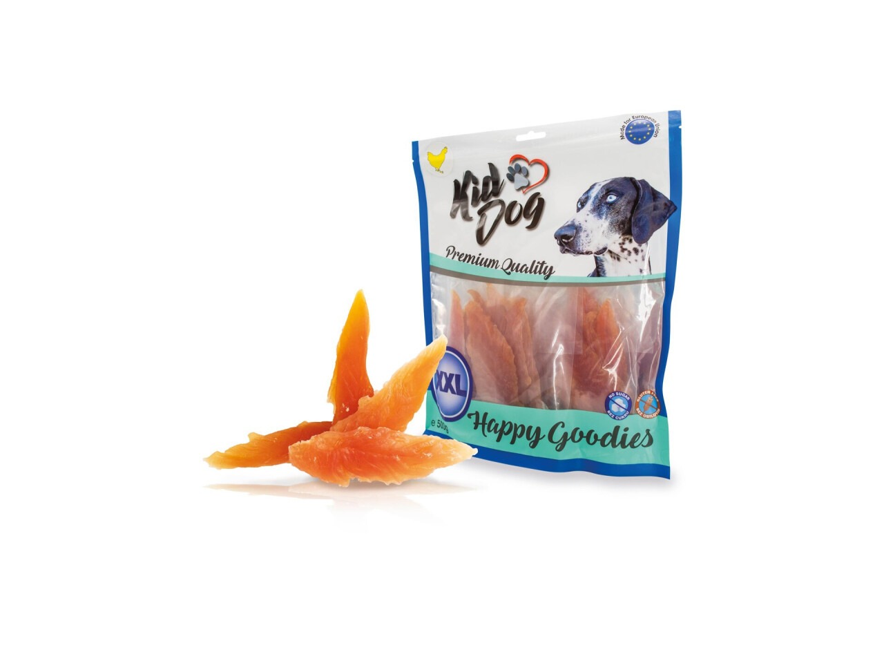 KidDog Recompense Pentru Caini, Piept de Pui Moale, 500 g, A04503