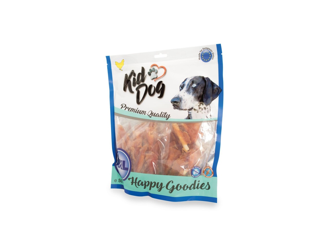KidDog Recompense Pentru Caini, Mini Rulouri Invelite Cu Piept de Pui, 500 g, A04524