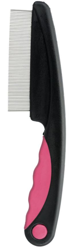 Pieptene Pentru Indepartare Purici/Praf, 15 cm, Roz/Negru, 23120