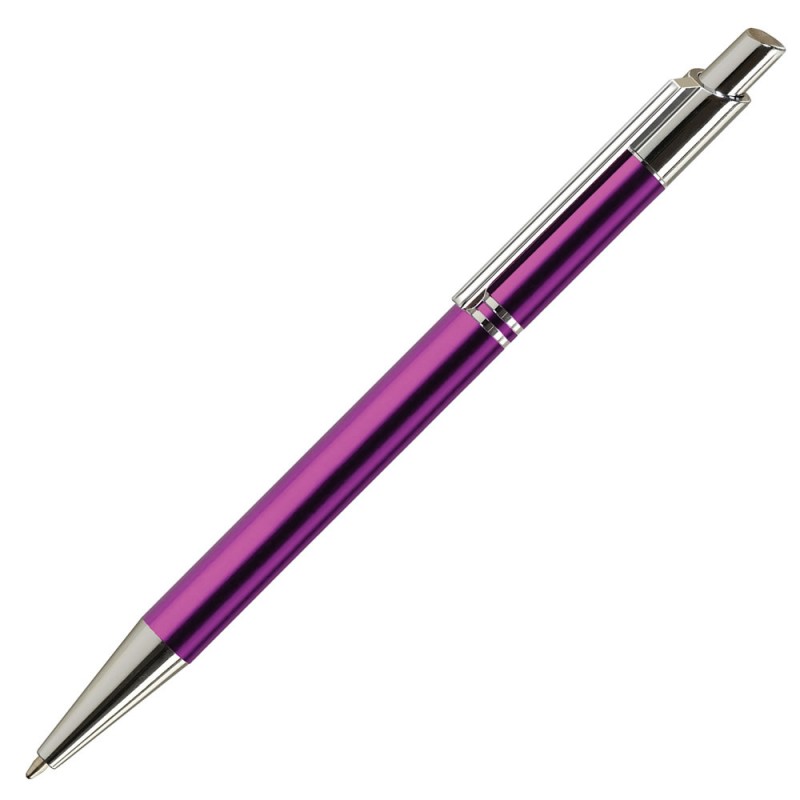 Pix cu bila Office-Cover Tiko, 1.0mm, cu mecanism, pentru personalizare, corp metalic, mov