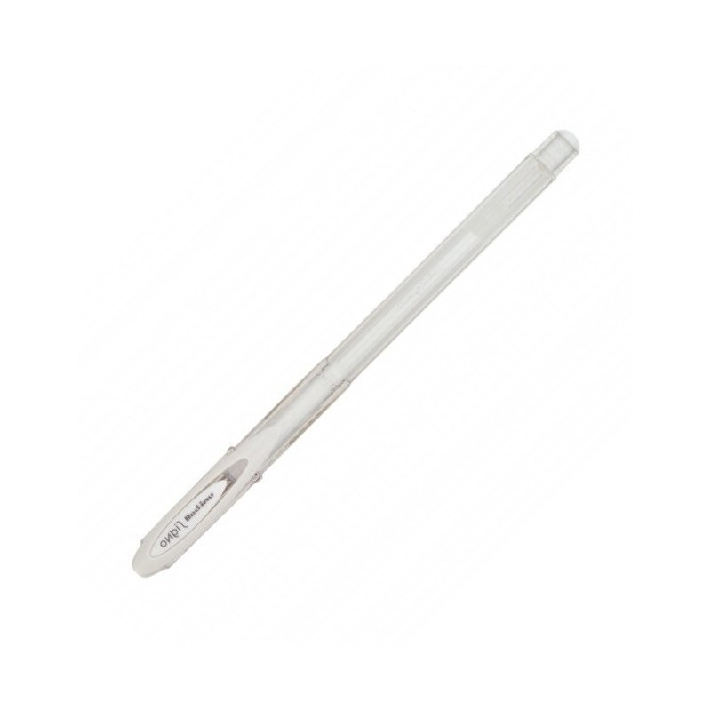 Pix cu gel Uni-ball Angelic UM-120AC, 0.7mm, cu capac, corp transparent, scris alb
