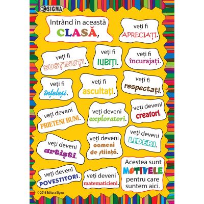 Plansa de intampinare pentru clasa pregatitoare si clasa I
