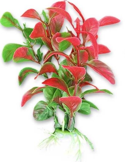 Planta Artificiala Pentru Acvariu, 10 cm, Verde/Rosu, 1B03