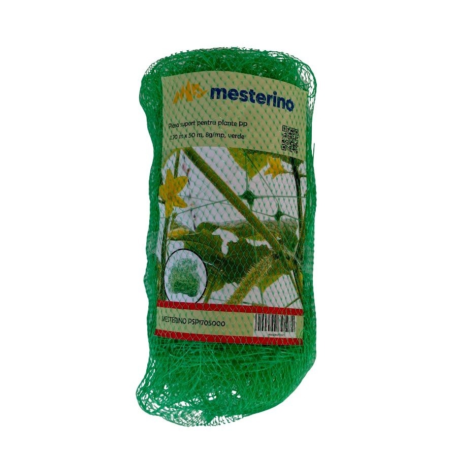 Plasa suport pentru plante din polipropilena MESTERINO PSP1701000, 1.70 m x 10 m, 8 g/mp, verde