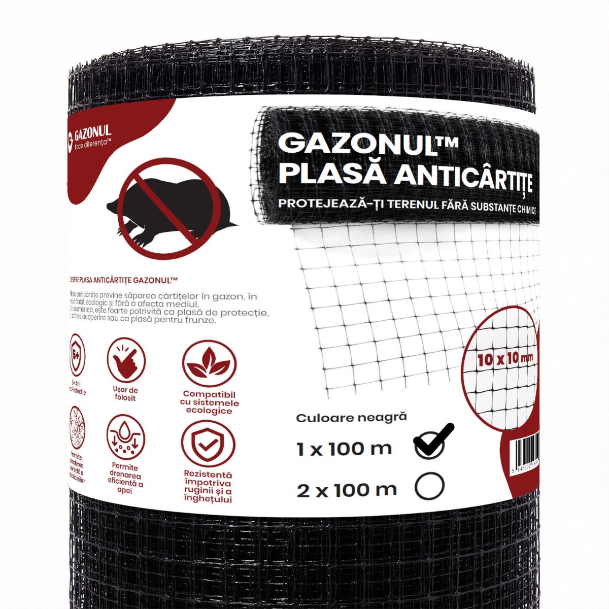 Plasa anti-cartite 1 m x 100 m Gazonul