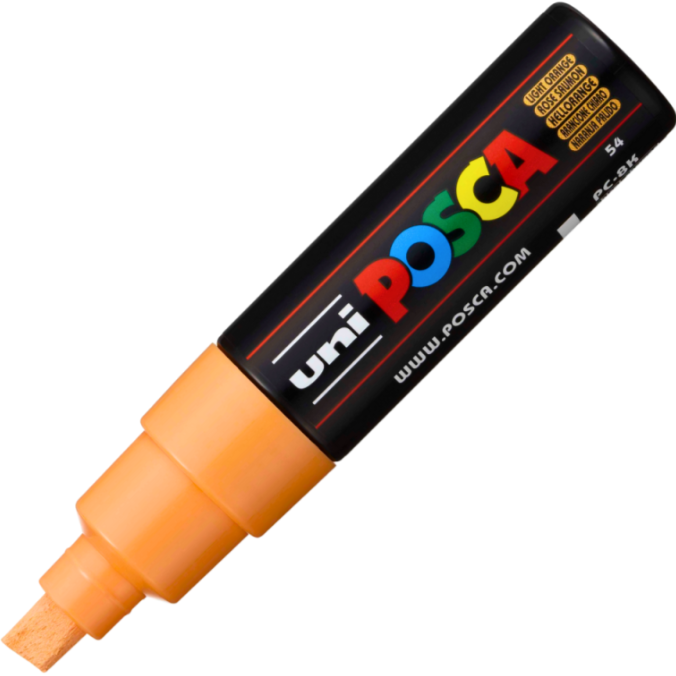 Marker UNI PC-8K 8. 0 mm varf tesit portocaliu deschis Posca M657