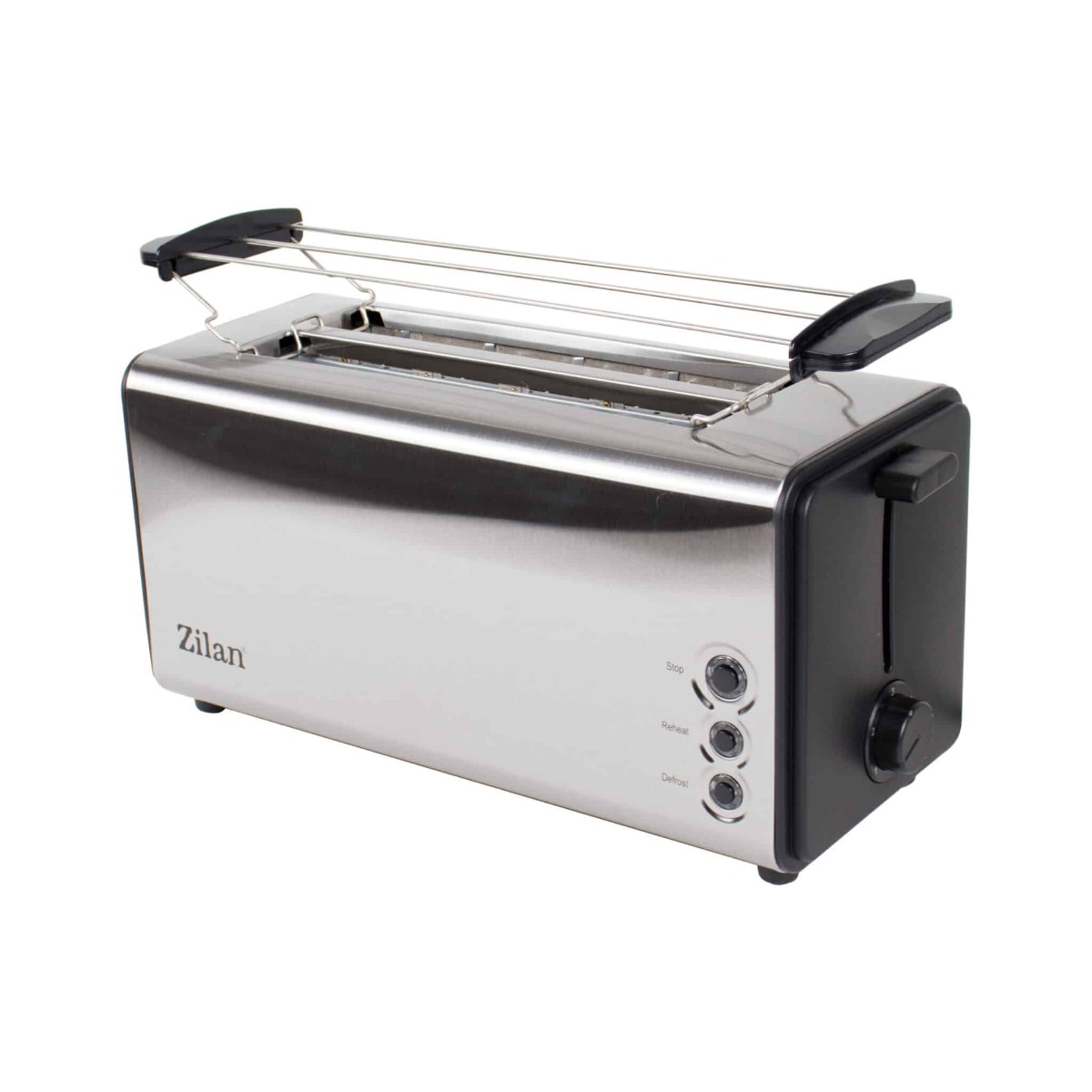 Prajitor de paine cu functie dezghetare, long slot, 4 felii, 1300 w, inox, Zilan