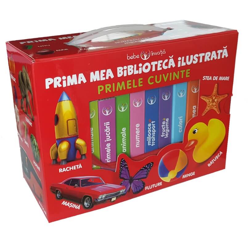 Prima mea biblioteca ilustrata. Primele cuvinte. Bebe invata. 8 carticele