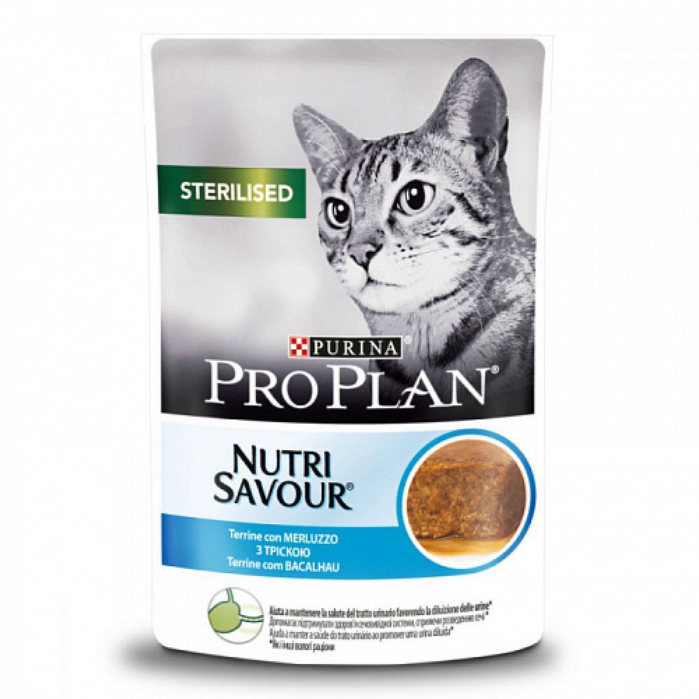 Hrana umeda pisici sterilizate terina cu Cod 85g, Purina Pro Plan- Nutri Savour