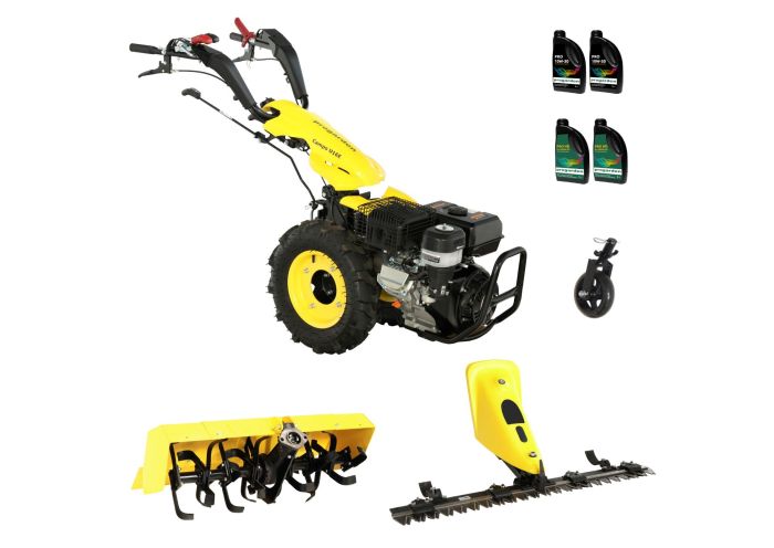 ProGARDEN Pachet Campo U16E Motocultor 14CP + Bara cosire BC120M + Roata sustinere + Freza tractata FT90 + 4L Ulei