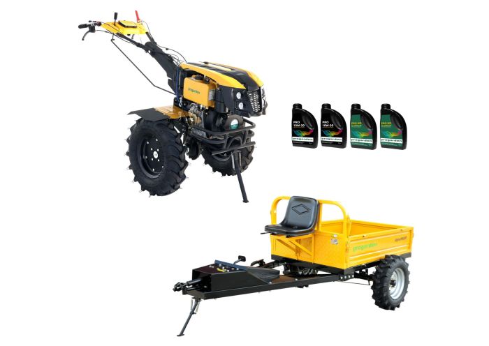 ProGARDEN Pachet Campo 1273 Alpine V2 motocultor 12CP + Alpine RM500T Remorca + 4L ulei