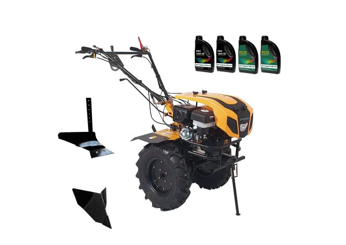 ProGARDEN Pachet Campo 1844 Motocultor 18CP + Plug simplu + Plug bilonat/rarita + 4L Ulei