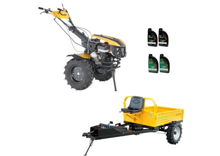 ProGARDEN Pachet Campo 1873 Alpine V2 Motocultor 18CP + RM500T Remorca + 4L Ulei