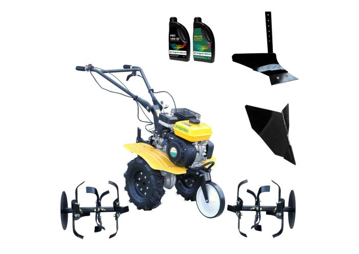 ProGARDEN Pachet Campo 703 Motocultor 7CP + Plug simplu + Plug bilonat/rarita + 2L Ulei