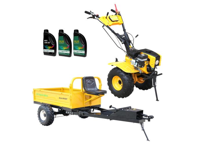 ProGARDEN Pachet Campo 873 Alpine motocultor 7CP + Remorca RM500T + 3L Ulei