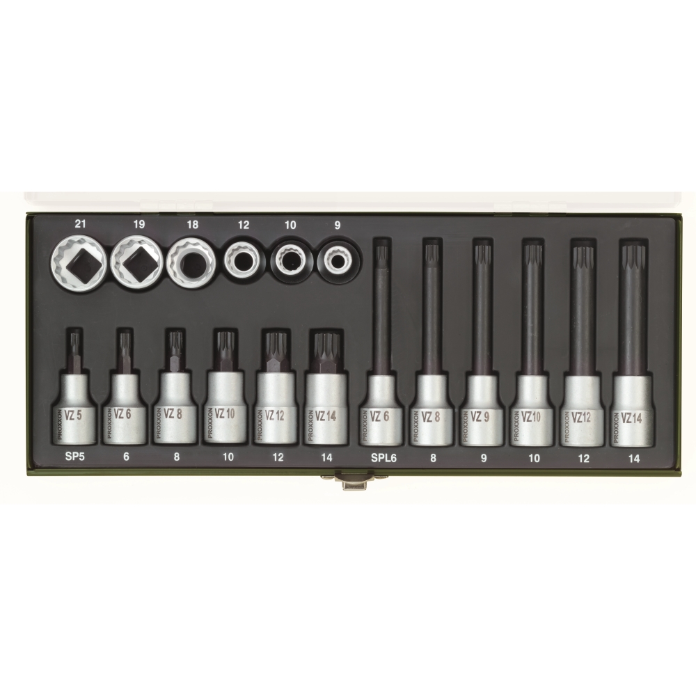Set de chei speciale XZN (Spline), Proxxon 23296, 18 piese