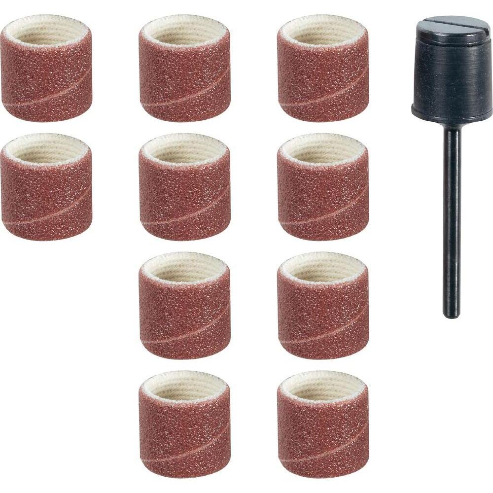 Set ax si 10 tamburi din corindon pentru slefuire, 14mm, GR120,  Proxxon 28978