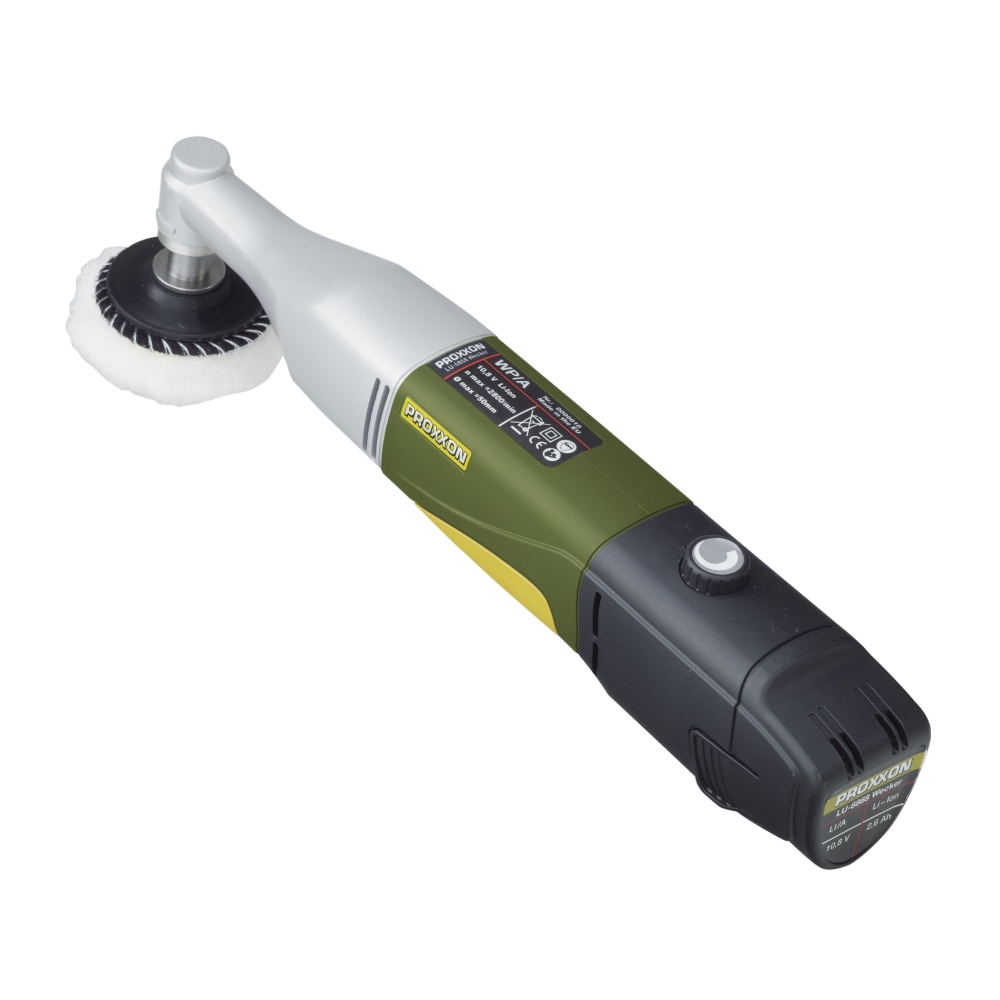 Proxxon 29820, Masina de lustruit cu gat lung cu acumulator WP/A, 1100-2800 rpm, + 1x Acuu, incarcator, geanta si accesorii