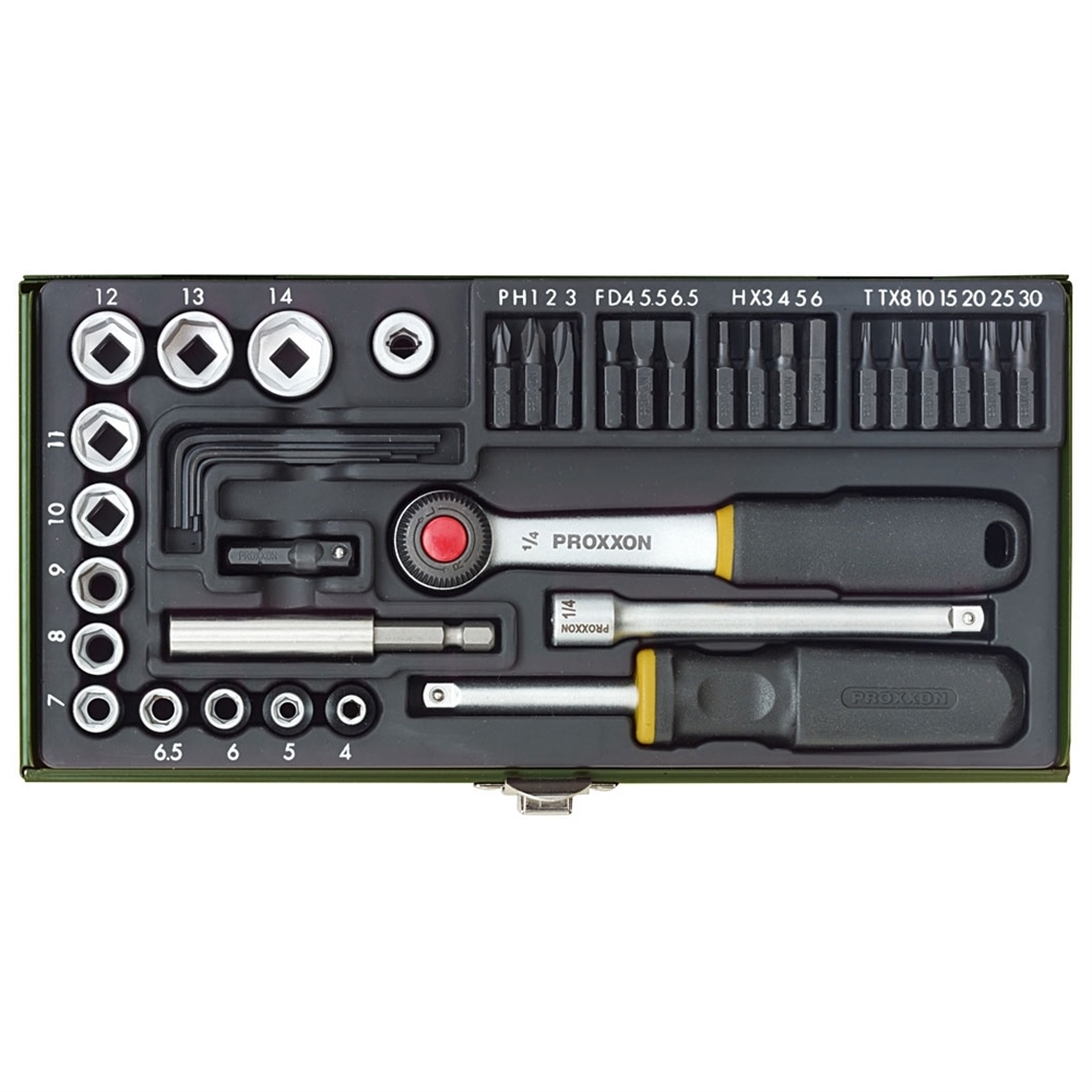Trusa de biti si chei tubulare, Proxxon 23070, 1/4in