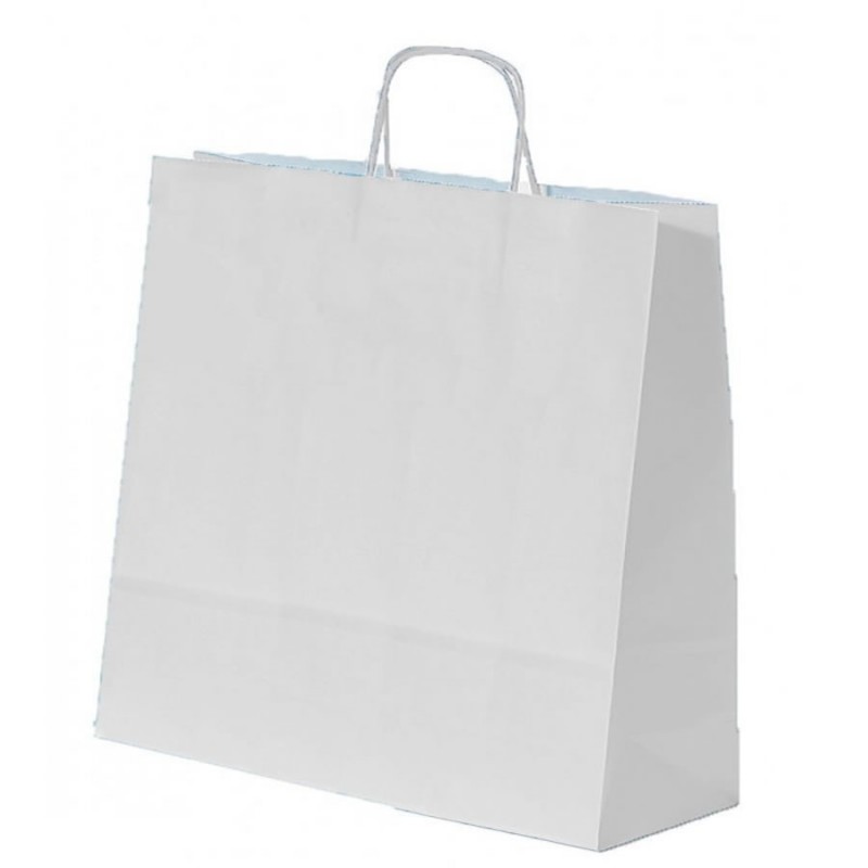 Punga cadou Colorarte 93924, 45x48x17cm, 100g/mp, alba, manere din hartie rasucita