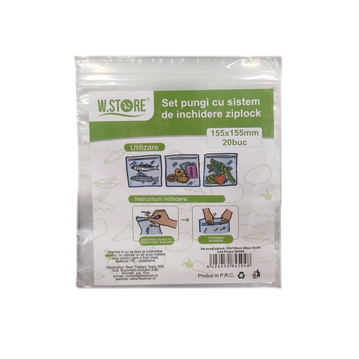 PUNGI ZIPLOCK 155X155MM 20BUC/SET 084504