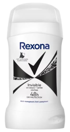 REXONA DEO STICK 50ML INVISIBLE BLACK&WHITE