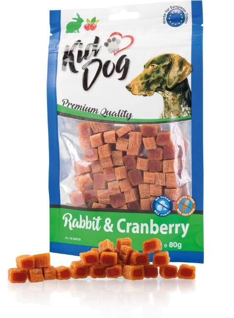 Recompense Pentru Caini, Mini Cuburi Cu Iepure Si Merisoare, 80 g, A04819