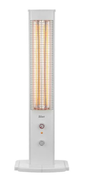 Radiator cu infrarosu vertical, 2 rezistente, putere 2000W, termostat reglabil, siguranta la rasturnare, alb, Zilan