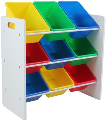 Raft depozitare jucarii cu 9 cosuri multicolore, U-Grow