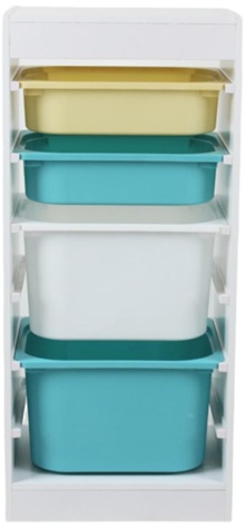 Raft depozitare cu 4 cosuri colorate, U-Grow