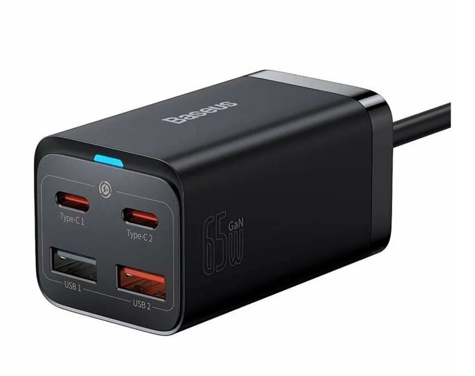 Incarcator rapid universal Baseus GaN3 Pro, 2x USB-C, 2x USB, 65W, Negru