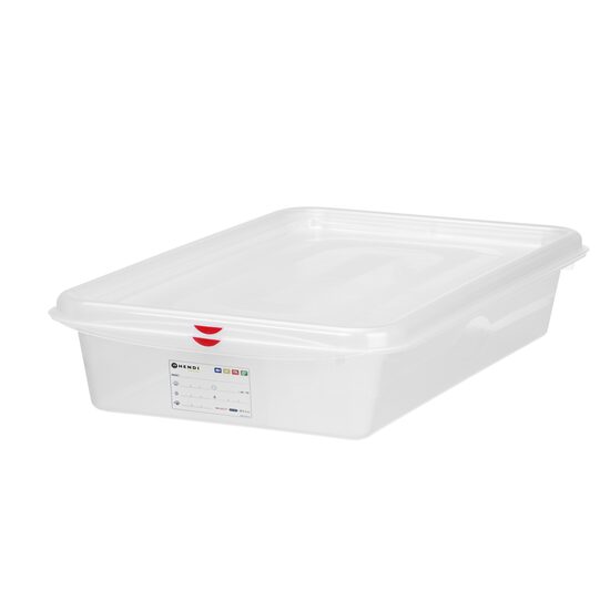 Recipient GN 2/3 din polipropilena, HENDI, 9L, Transparent, 354x325x(H)100mm, Dreptunghiular