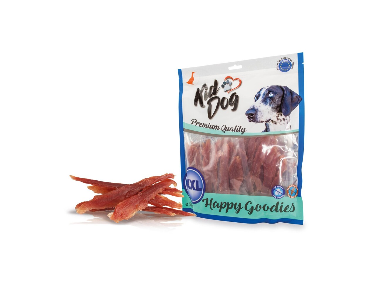 KidDog Recompense Pentru Caini, Fasii De Rata, 500 g, A04603