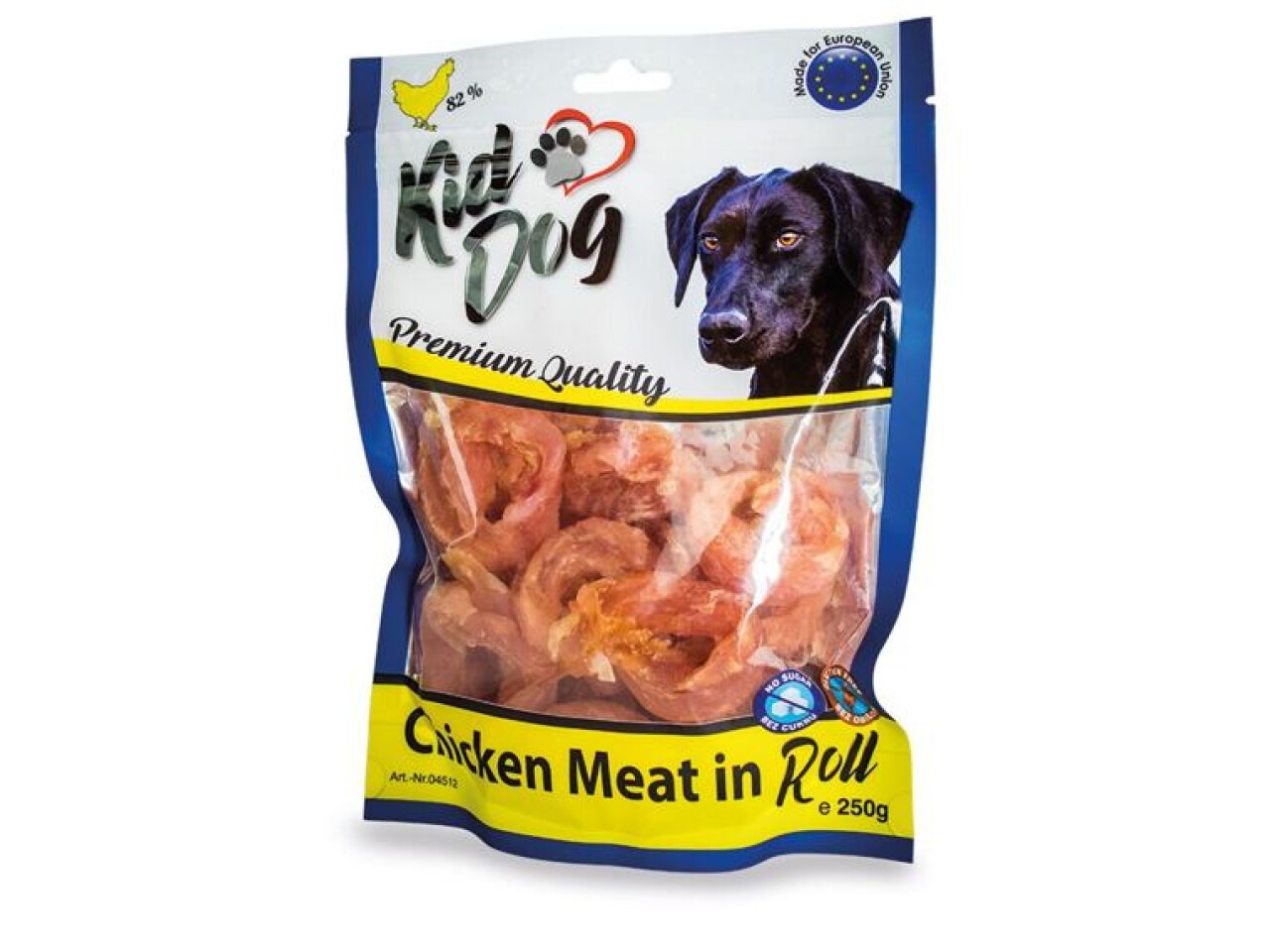KidDog Recompense Pentru Caini, Inele Din Piept De Pui, 250 g, A04512