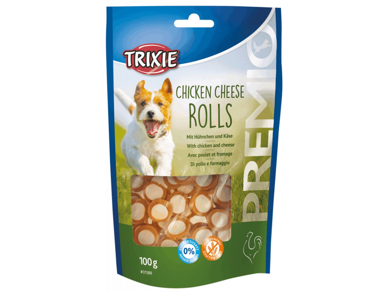 Trixie Recompense Pentru Caini, Premio, Rulouri Cu Pui/Branza, 100 g, 31589