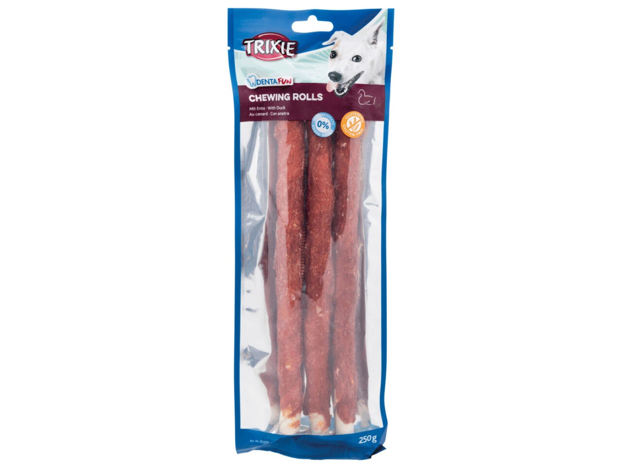 Trixie Recompense Pentru Caini, Denta Fun, Rulouri Cu Rata, 3 buc, 250 g / 28 cm, 31374