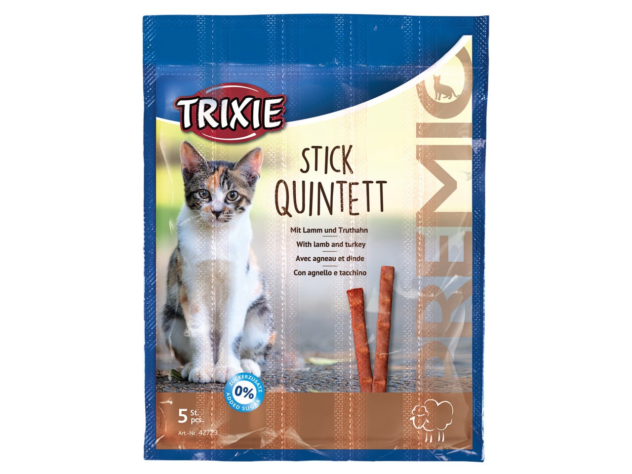Trixie Recompense Pentru Pisici, Premio Stick Quintett, Miel Si Curcan, 5 x 5 g, 42723