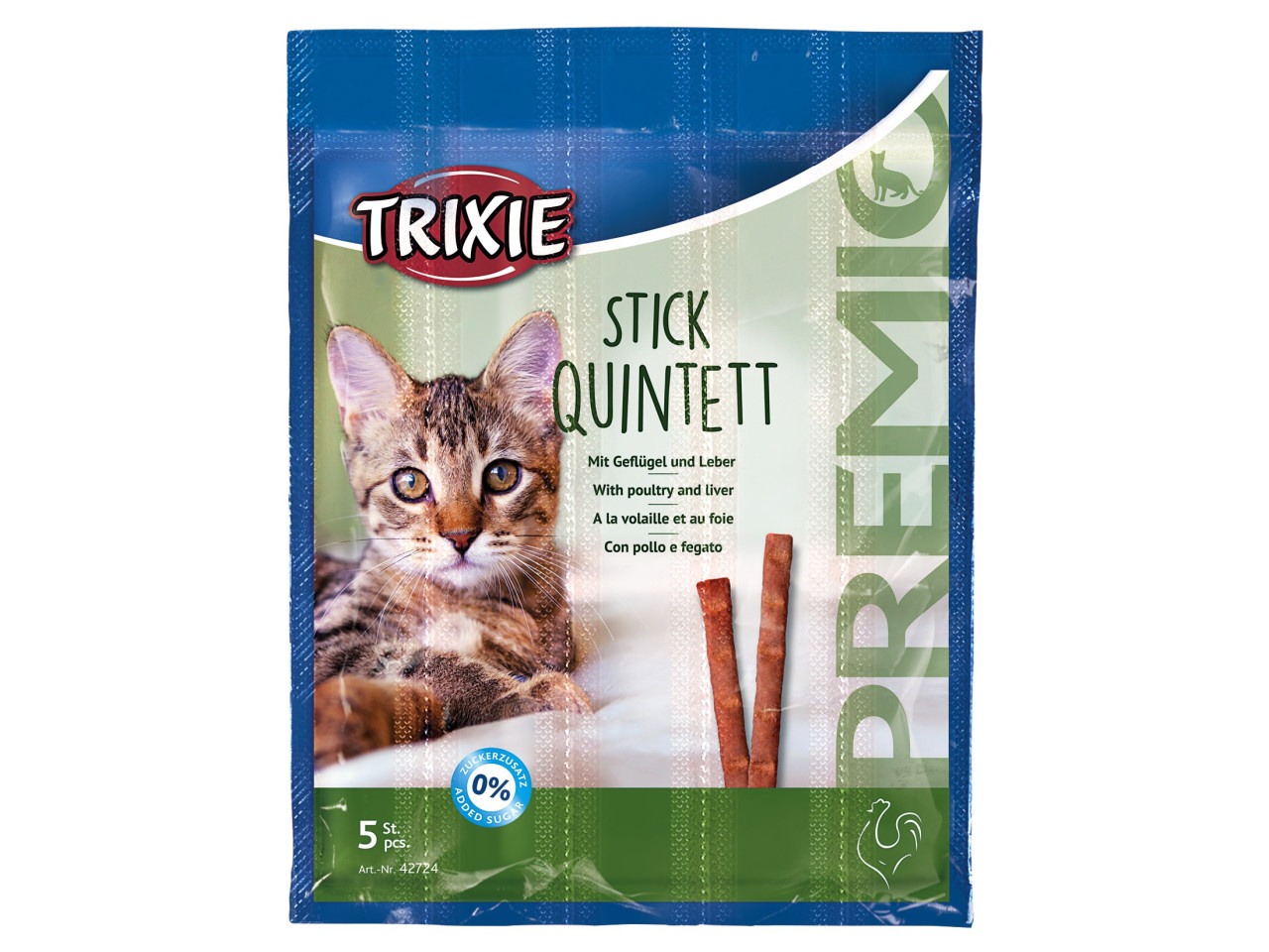 Trixie Recompense Pentru Pisici, Premio Stick Quintett, Pasare Si Ficat, 5 x 5 g, 42724