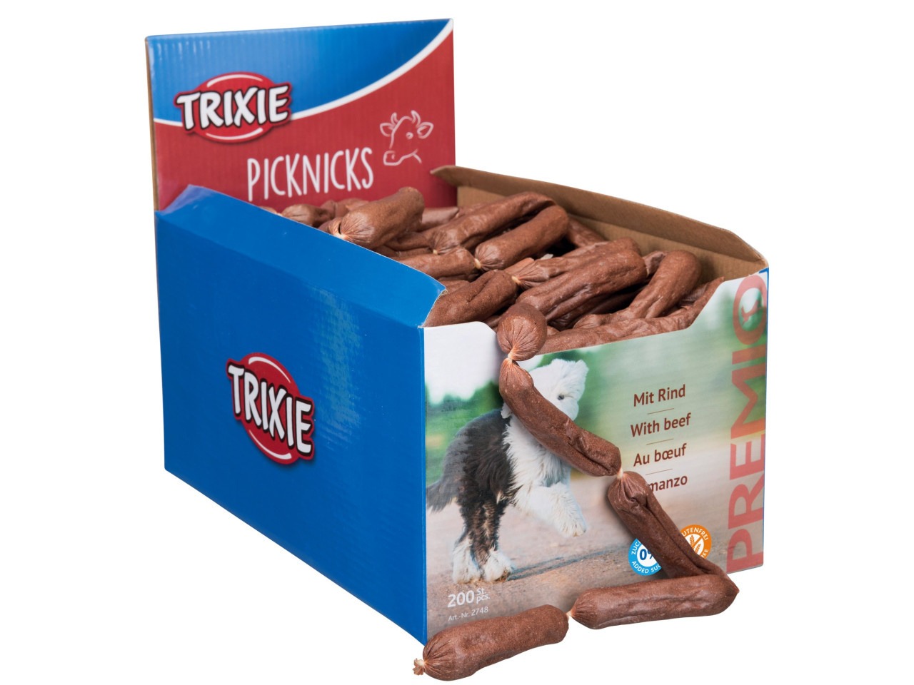 Trixie Recompense Pentru Caini, Premio Picknicks, Carnati Vita, 8 cm, 200 buc/set, 2748