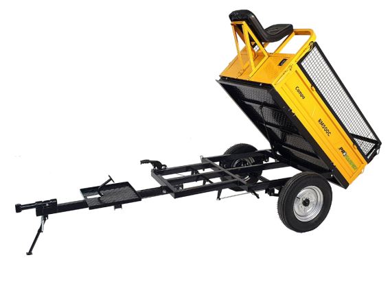 ProGARDEN Campo RM500C remorca 500kg motocultor, 1 osie, prindere bolt, roti profil rutier 5.00-12, 4 prezoane, RIM 3.00B