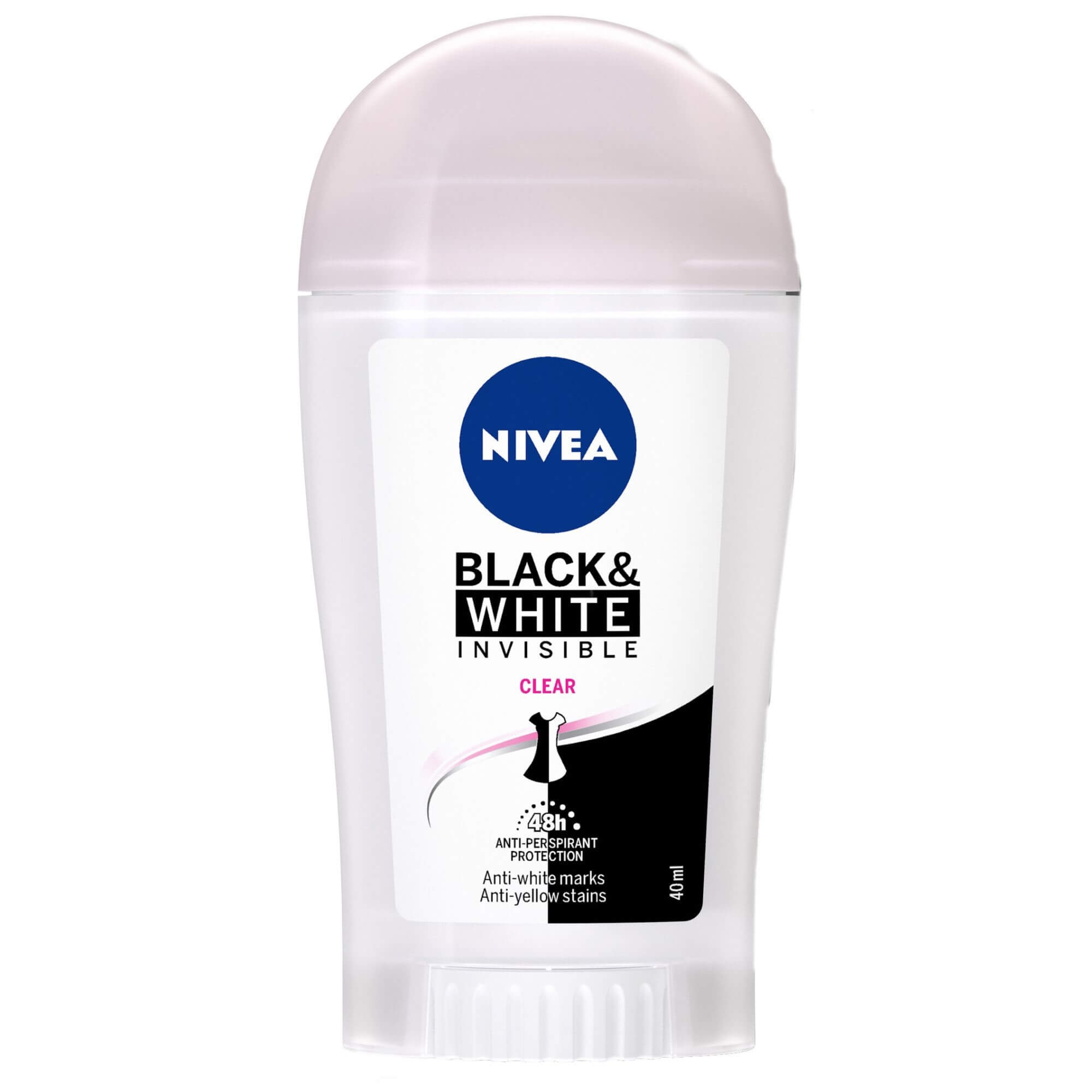 Nivea antiperspirant stick 48h Invisible Black&White Clear, 40ml