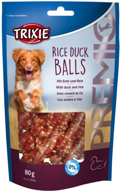 Recompense Pentru Caini, Premio, Bile Cu Orez Si Rata, 80 g, 31704