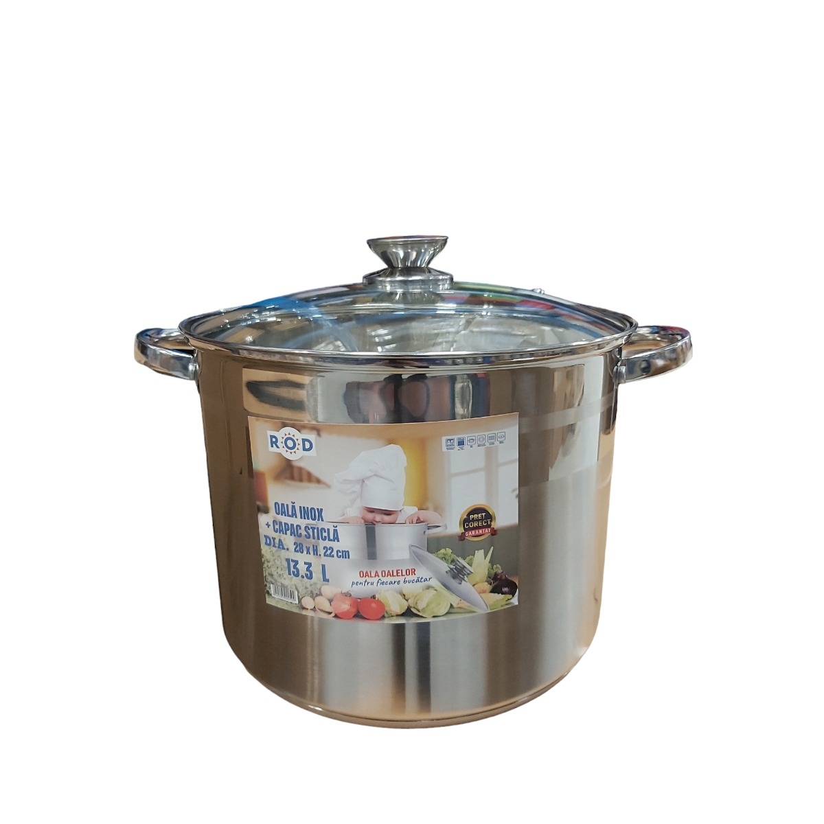 ROD OALA INOX 13,3L CU CAPAC STICLA