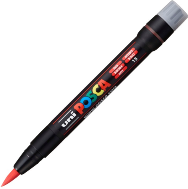 Marker pensula UNI Brush PCF-350 K rosu Posca