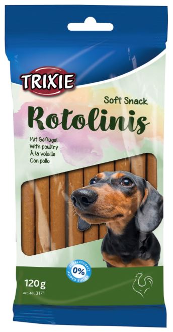 Recompense Pentru Caini, Soft Rotolinis Cu Pui, 12 buc 120 g 12 cm, 3171