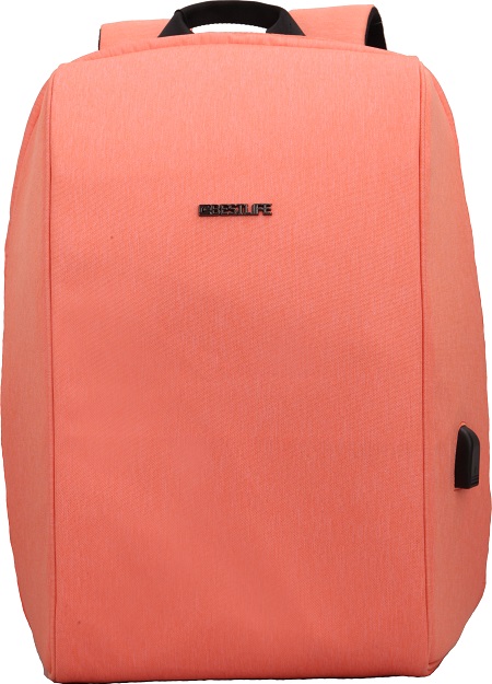 Rucsac BESTLIFE Travel Safe - roz - laptop 16 inch, charge pentru USB si TypeC conectori