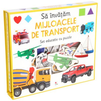 Sa invatam mijloacele de transport. Set educativ cu puzzle