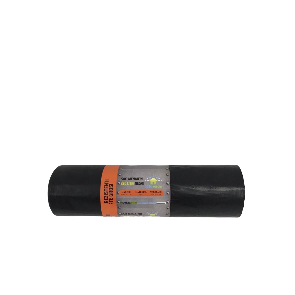 SACI MENAJ NEGRI LDPE 320 L 125*145 CM 10BUC/ROLA