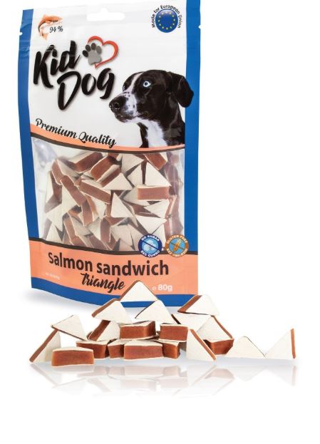 Recompense Pentru Caini, Triunghiuri De Sandwich Cu Somon, 80 g, A04709